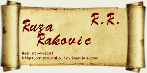 Ruža Raković vizit kartica